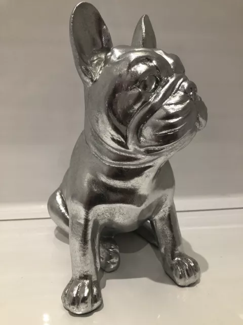 Silver Art Sitting French Bulldog Ornament Dog Figurine Gift Puppy 3