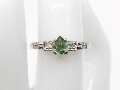 Antique 1930 DECO $4000 .65ct Pear Cut Natural Alexandrite Diamond Platinum Ring