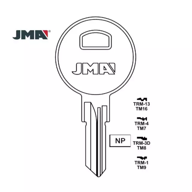 JMA Fits for 1607 Trimark Commercial Residencial Key Blank TM7 - TRM-4 (10 Pack)