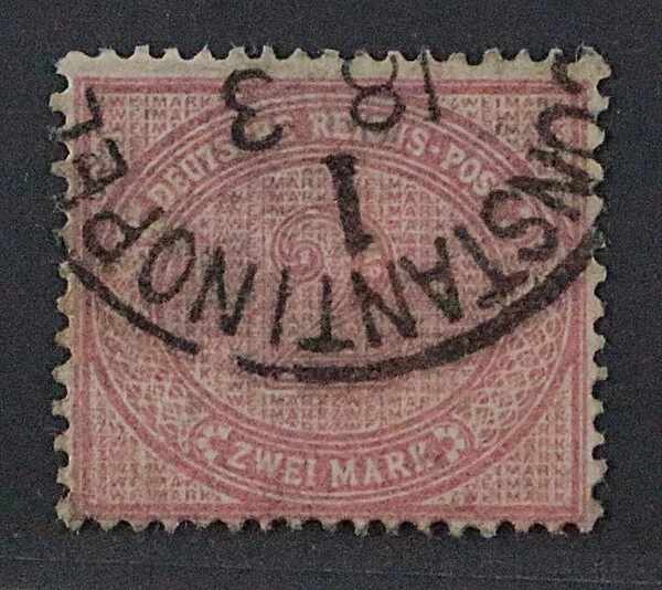 Türkei Vorläufer V 37 c, 2 Mk. rosalila, klarer Stempel, geprüft BPP, KW 500,- €
