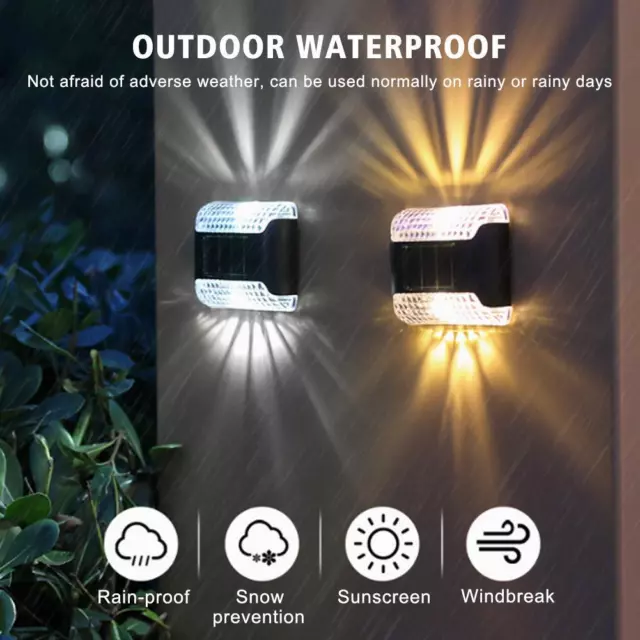 4/1X SUPER BRIGHT SOLAR POWERED DOOR FENCE WALL LIGHTS LED OUTDOOR GARDEN LAM✨k