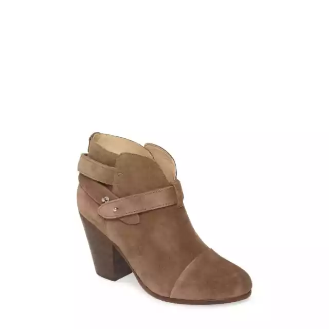 Rag & Bone Womens Harrow Suede Stacked Ankle Boots Taupe Suede EUR 40 US 10