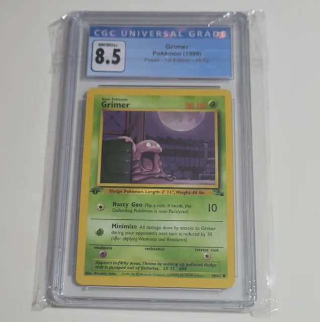CGC 8.5 Grimer Fossil 1st Edition NM/Mint+ 1999 Non-Holo Pokemon WOTC 48/62 Look