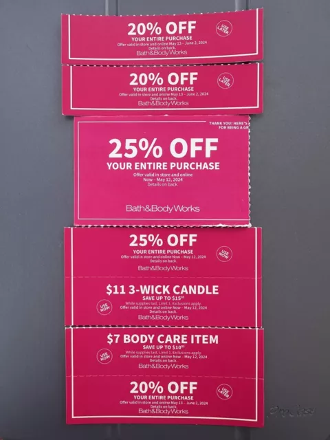 Bath & Body Works Coupon 25% Off Entire Purchase Exp. May 12, 2024