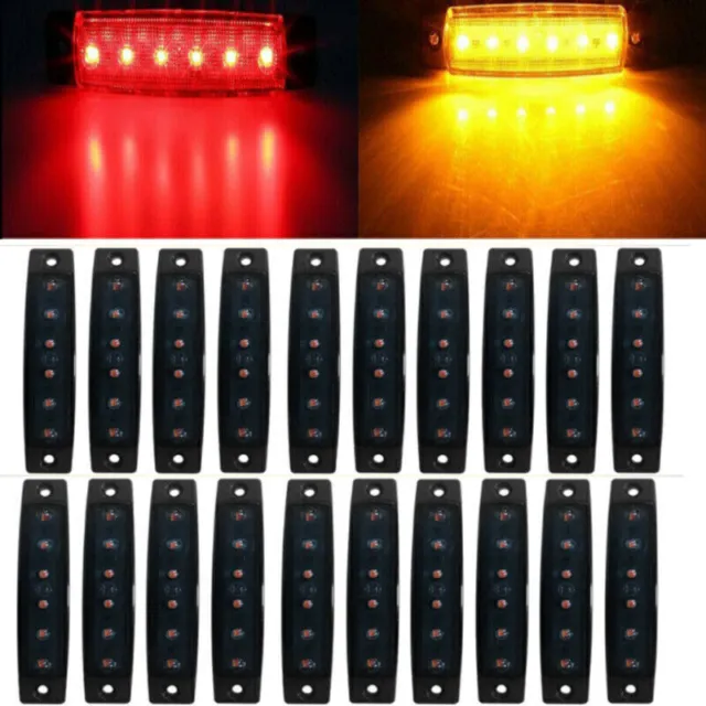 20 Amber/Red Marine Boat LED Deck Courtesy Smoked Waterproof Stern Transom Light