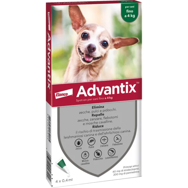 1 Pz Bayer Advantix Spot On 6P. Cani Kg.0-4