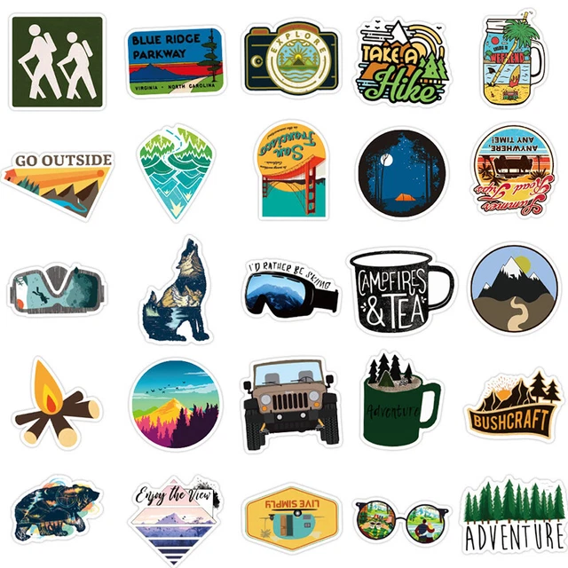 50pcs Waterproof Outdoor Wild Summer Travel Stickers Trolley Skateboard StickZT