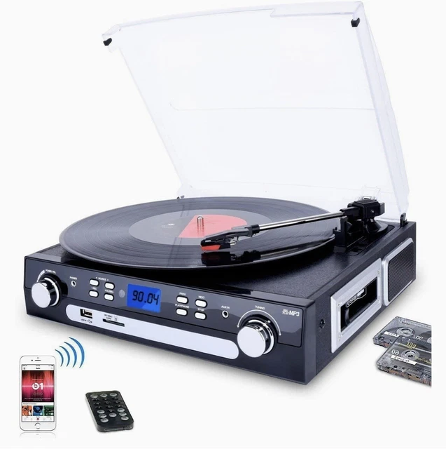 BLUETOOTH CASSETTE RADIO USB Aux In Record Turntable M36 N DIGITNOW