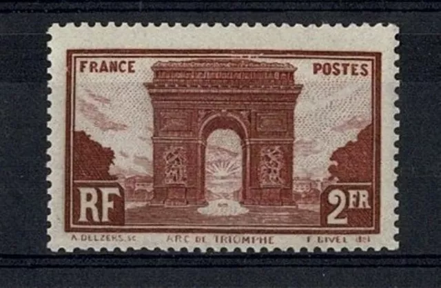 FRANCE STAMP TIMBRE YVERT 258 " ARC DE TRIOMPHE DE L'ETOILE 2F " NEUF xx TB V756