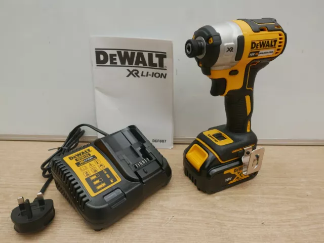 DeWALT DCF887M1 18v xr brushless impact driver 1 X 4 ah + tstak case