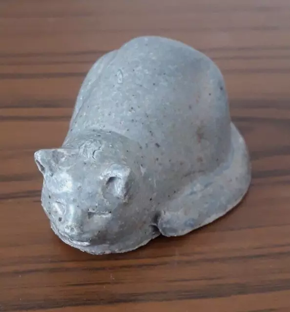 CLAYPITS EWENNY STUDIO POTTERY CAT Grey VGC