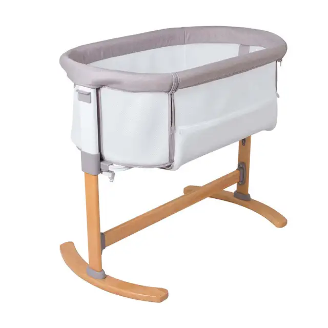 Childcare Baby Easy To Attach Remove Breathable Bedside Sleeper Bassinet Beech