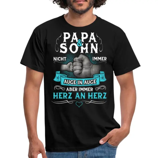 Papa Und Sohn Immer Herz An Herz Vatertag Geschenk Eine Liebe Männer T-Shirt