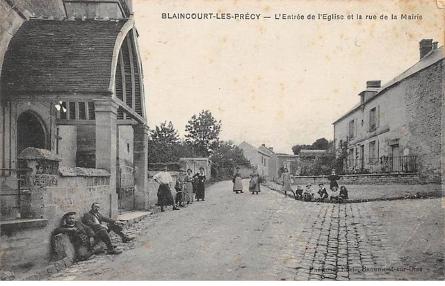 60 - BLAINCOURT LES PRECY - SAN67049 - L'Entrée de l'Eglise et la rue de la Ma