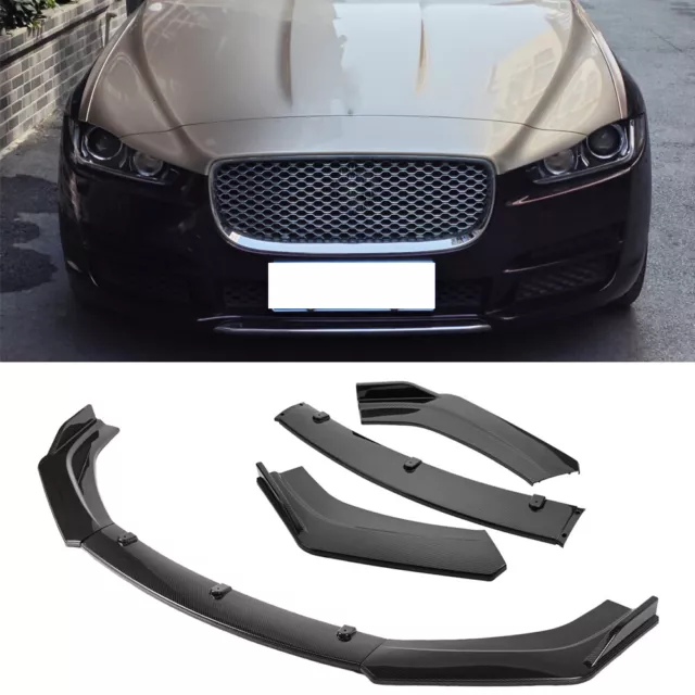 Front Bumper Lip Splitter Spoiler Kit Carbon Fiber For Jaguar XJ XF 2012-2023