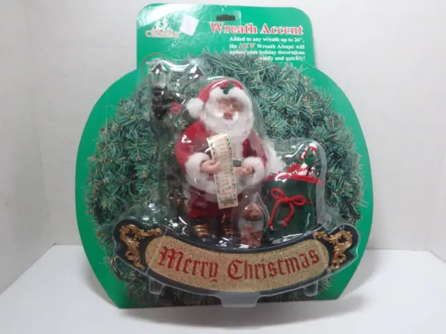 Vintage Holiday Creations Santa Clause Christmas with Sack of Toys Wreath Accent
