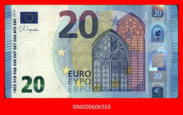 Banconota da 20 euro rara R1. Serie: SR6000606555 - Solo 3 numeri