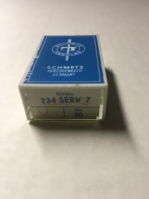 Box Of 100 Industrial Sewing Needles 134 Serv 7 Size 80 --Free Shipping--