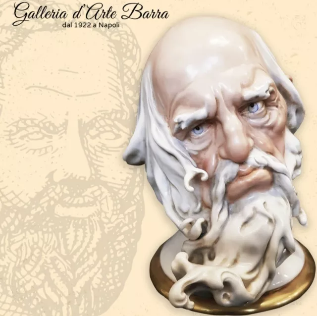 Porcelaine Capodimonte, Giuseppe Cappè Vieux Avec Barba. Tête Philosophe