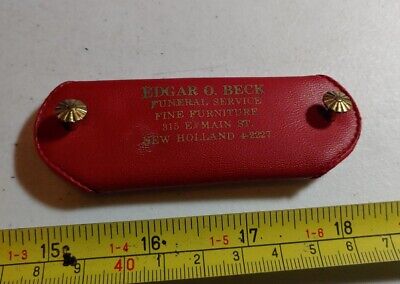 Vintage Edgar O. Beck Funeral Service New Holland PA Advertising Keychain
