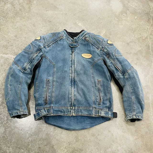 VTG Cortech Rider Blues DSX Men's Large 44 Motorcycle Armored Jean Denim Jacket