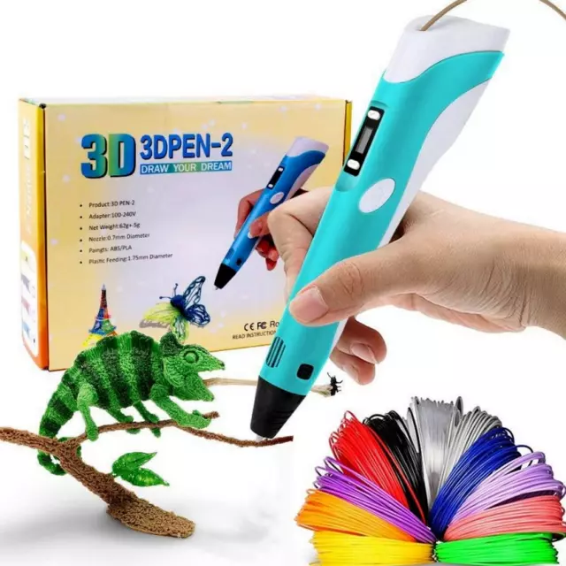 3d Pen Penna Per Stampa Stereoscopica 3d Arte Con Set Filamenti Inclusi nuova 3