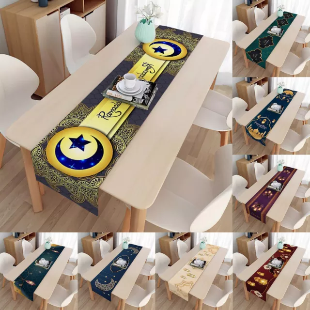 Eid Mubarak Table Runner Ramadan Decoration For Home Islamic Muslim Party Decor