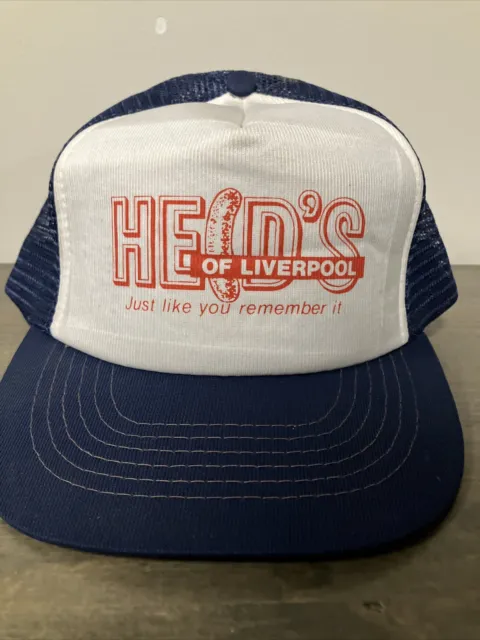 Vintage HEID'S Restaurant of Liverpool NY New York Trucker Snap Mesh Back Hat