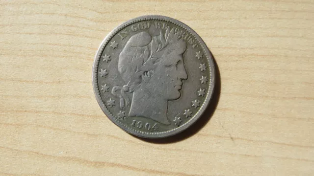 Silber Half Dollar Barber 1904 USA