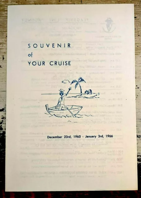 1965 Viking Princess Cruise Line VTG Souvenir Daily Program December 26th Events