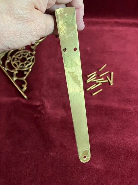Vintage Brass Shelf Brackets with Screws 4