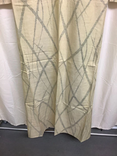 Japanese Vintage Kimono pure silk cream Traditional length 64.17 inch used 11