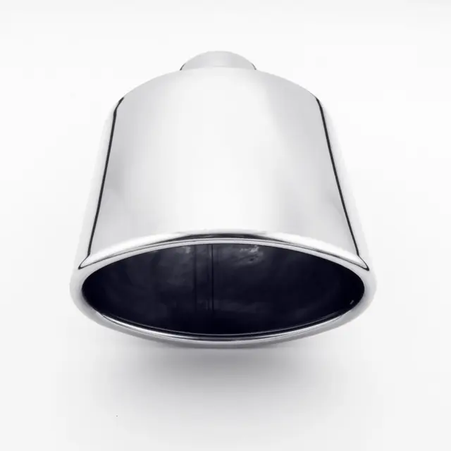2.5" Inlet Exhaust Tip Oval Rolled Out Slant Cut Stainless Steel 10" L Weld On