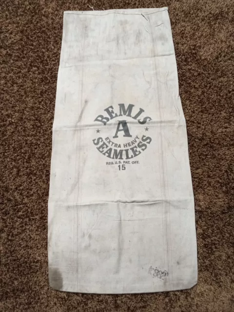 Vintage Bemis Extra Heavy Seamless Seed Bag / 20"x44"