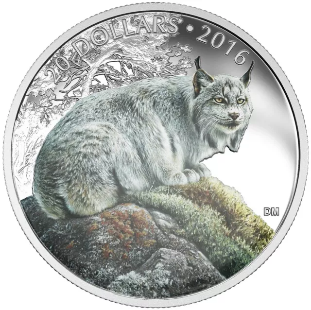 CANADA $20 2016 Silver 1oz. Proof 'Majestic Animals - Commanding Canadian Lynx'