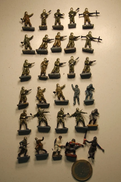 Figurines Soldats Airfix 1/72 - Infanterie Allemande WW2 - Lot D'environ 18 Pièces - Occasion