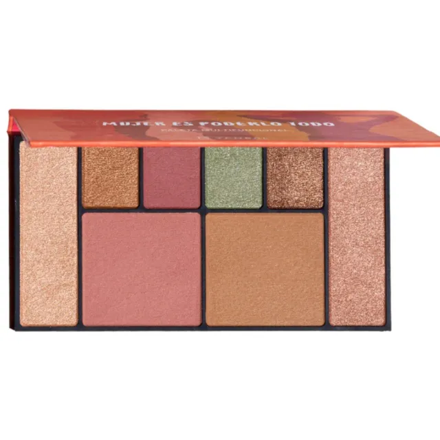 Paleta De Sombras Rubor Iluminador Contorno En Polvo Ojos Y Rostro Maquillaje