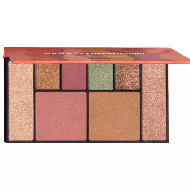 Paleta De Sombras Rubor Iluminador Contouring En Polvo Ojos Y Rostro Maquillaje