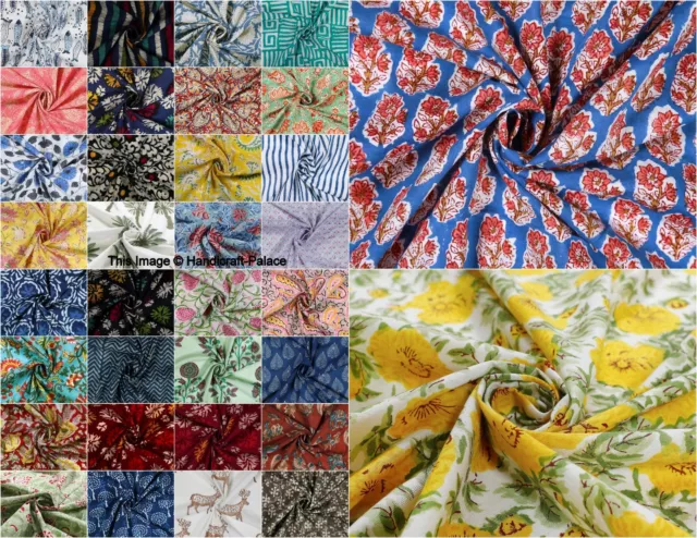 Indien Tissu Coton Bloc Imprimé Fabrication de Robes Couture Matériel'par Le YD
