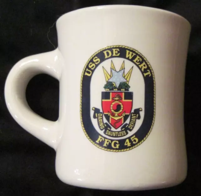 USS DE WERT (FFG 45) Ceramic Diner Style Victory  Mug Armed Forces China Co. EUC
