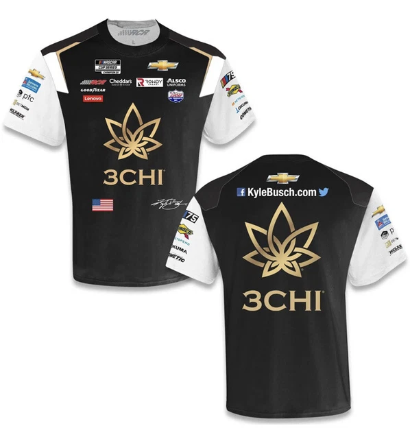 KYLE BUSCH 2023 3CHI Sublimated Uniform Pit Crew TShirt Black (XL) 35