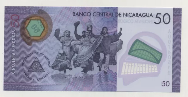 Nicaragua 50 Cordobas 2014 (2015) Pick 211 Uncirculated Banknote