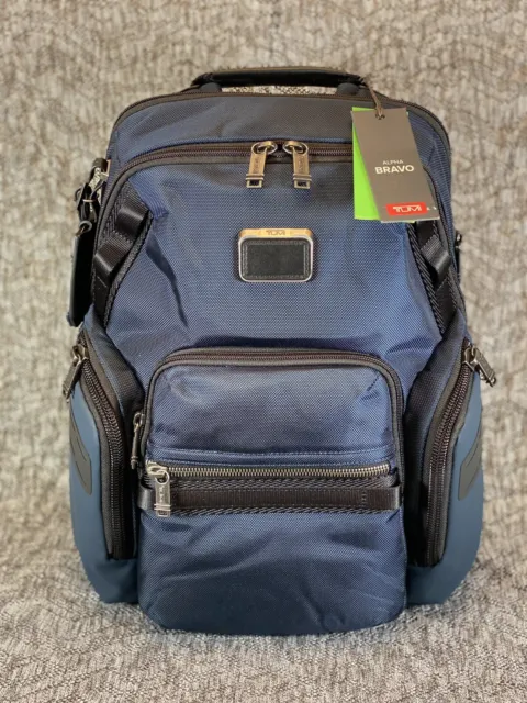 Tumi Alpha Bravo Navigation Expandable Backpack 142479-1596 Navy Bag