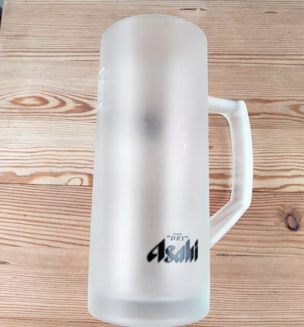 ASAHI SUPER DRY Frosted Beer Tankard Mug GLASS 400ml Heavy Made In Italy