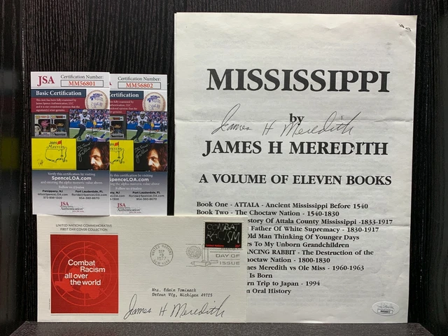 James Meredith Autographs JSA Signed 1st Day Cover & Print CIVIL RIGHTS ACTIVIST