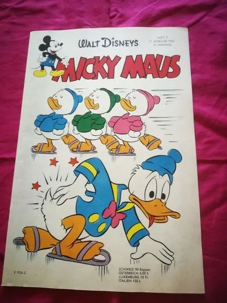 Micky Maus Heft 1962/ 7 Comic 1/2 Fehlseite Sammelecke vorhd. Walt Disney / 1992
