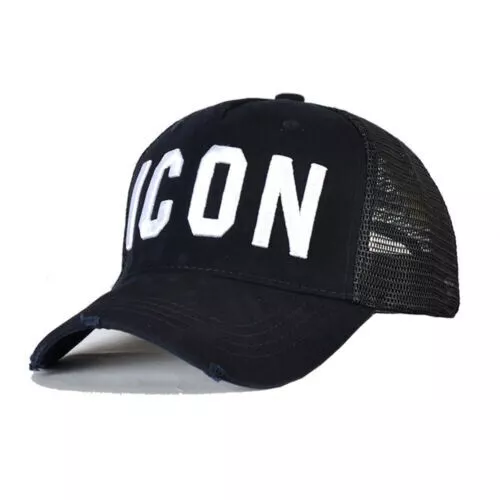 Icon trucker cap adults unisex adjustable baseball snapback hats by King Black