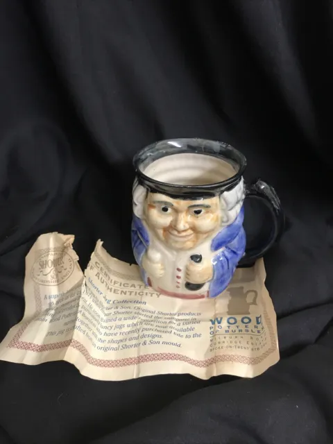 Staffordshire Hand Painted Shorter & Son Ltd Toby Jug with CoA - VGC