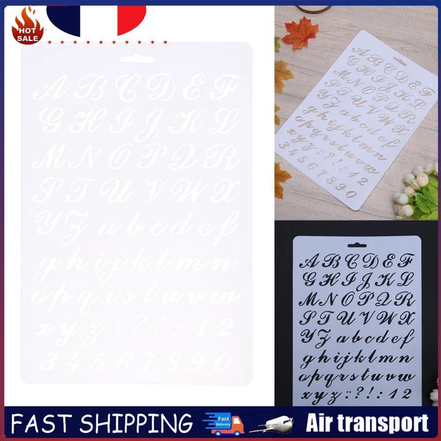 24 Pochoirs Lettres Et Chiffres 15x25 Cm – En Plastique PET Réutilisable | Pour Scrapbooking, Déco, Bullet Journal
