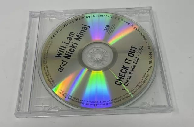 CHECK IT OUT by WILL.I.AM and NICKI MINAJ Promotional CD Single rap radio